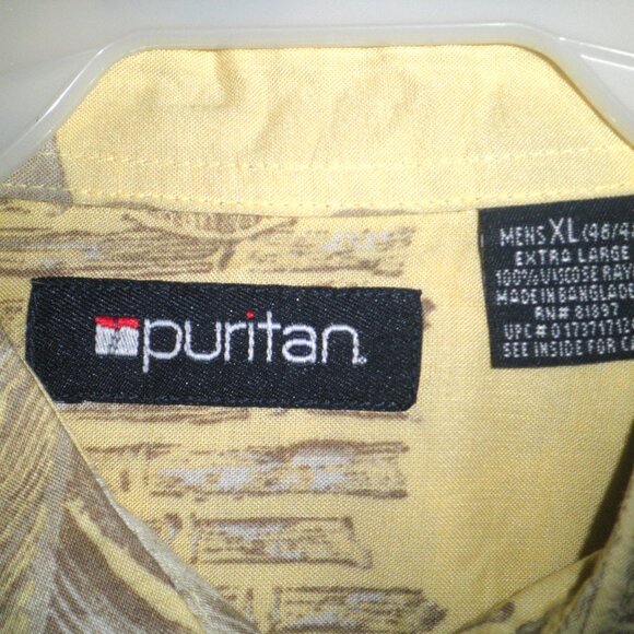 Vintage Puritan Men's Hawaiian Shirt XL Viscose Rayon Short Sleeve - Picture 3 of 4